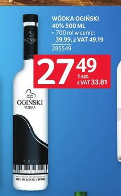 Wódka Ogiński 40% promocja w Selgros