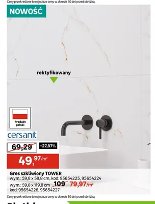 Gres szkliwiony Cersanit TOWER promocja w Leroy Merlin