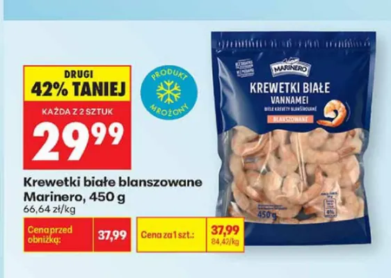 Krewetki białe blanszowane Marinero promocja w Biedronka
