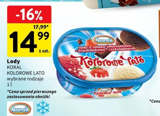 Lody Koral Kolorowe Lato promocja w Intermarche
