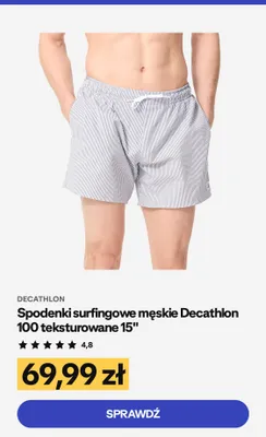 Spodenki surfingowe męskie Decathlon 100 teksturowane 15" promocja w Decathlon