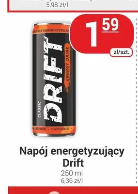 Napój energetyzujący Drift promocja w Delikatesy Sezam