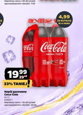 Napój gazowany Coca-Cola 4-pak 1 l promocja w Netto