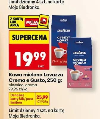 Kawa mielona Lavazza Crema e Gusto Classico promocja w Biedronka
