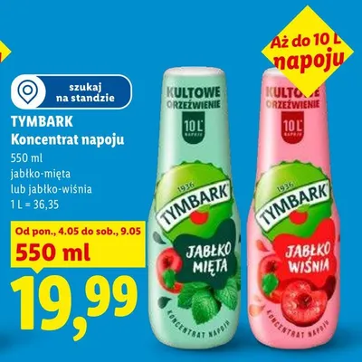 Koncentrat napoju Tymbark jabłko-mięta promocja w Lidl