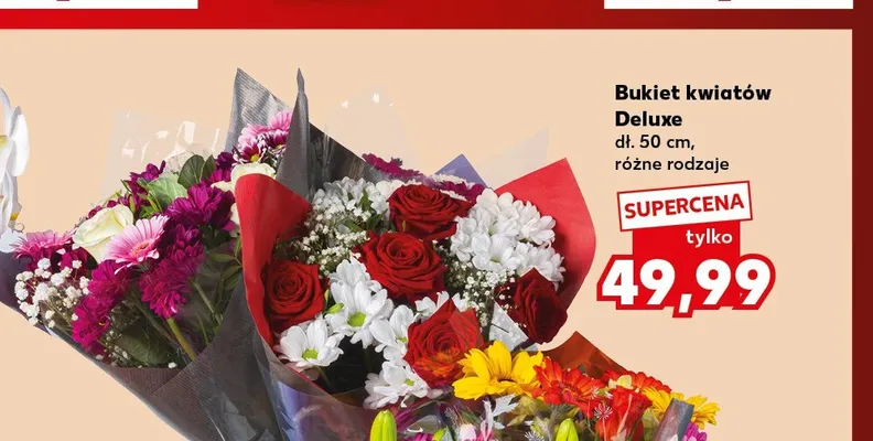 Bukiet kwiatów Deluxe dł. 50 cm promocja w Kaufland
