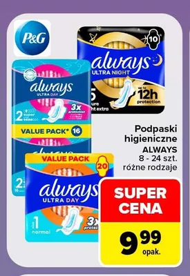 Podpaski higieniczne Always promocja w Carrefour