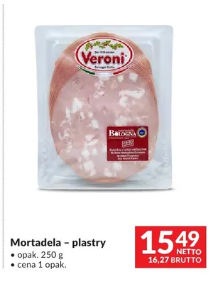 Mortadela plastry Veroni promocja w Makro