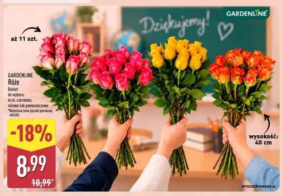 Róże bukiet Gardenline promocja w Aldi