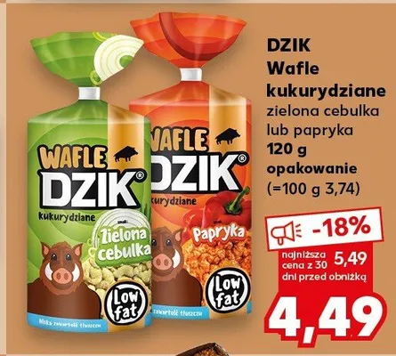 Wafle kukurydziane zielona cebulka lub papryka promocja w Kaufland
