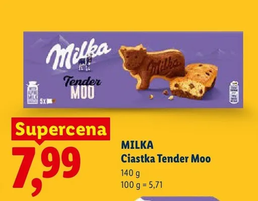 Ciastka Tender Moo Milka promocja w Lidl