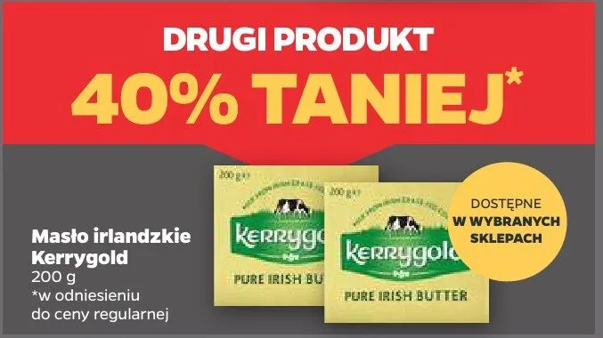 Masło irlandzkie Kerrygold promocja w Netto