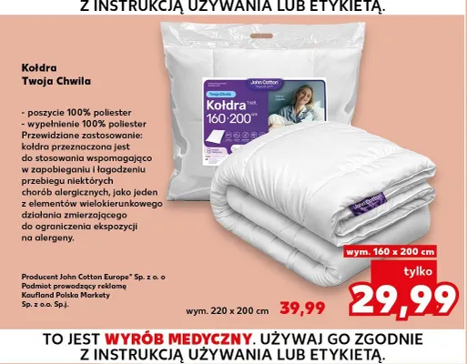 Kołdra Twoja Chwila 160x200 cm promocja w Kaufland