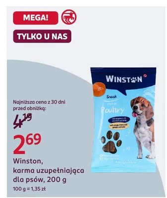 Winston karma uzupełniająca dla psów promocja w Rossmann