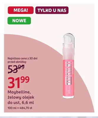 Żelowy olejek do ust Maybelline promocja w Rossmann