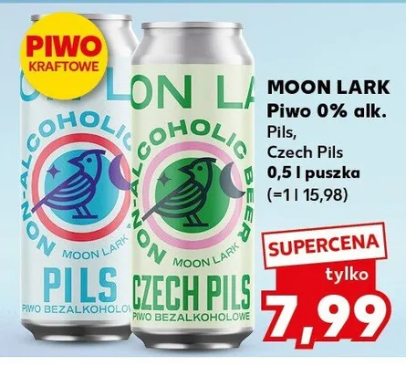 Piwo Moon Lark 0% alk. Pils promocja w Kaufland