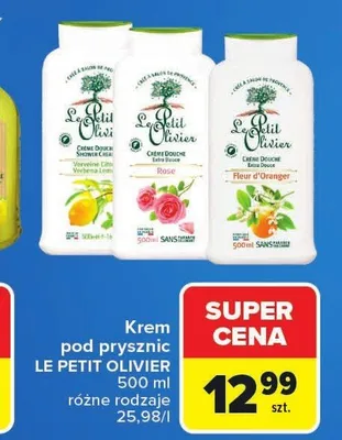 Krem pod prysznic Le Petit Olivier różany promocja w Carrefour