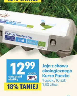 Jajka kurze z chowu ekologicznego Kurza Paczka promocja w Delikatesy Centrum