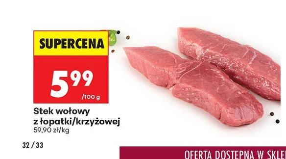Stek wołowy z łopatki/krzyżowej promocja w Biedronka