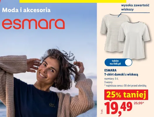 T-shirt damski z wiskozą promocja w Lidl