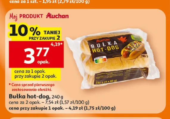 Bułka hot-dog Auchan promocja w Auchan