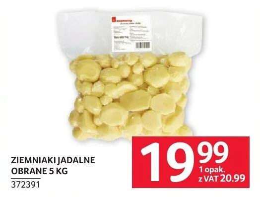 Ziemniaki jadalne obrane 5 KG promocja w Selgros