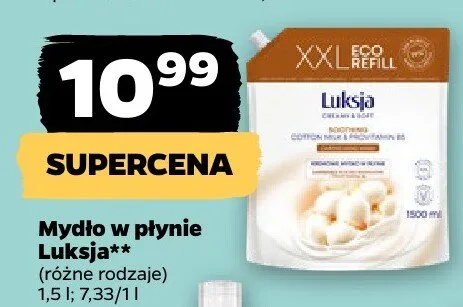 Mydło w płynie Luksja XXL Eco Refill promocja w Netto