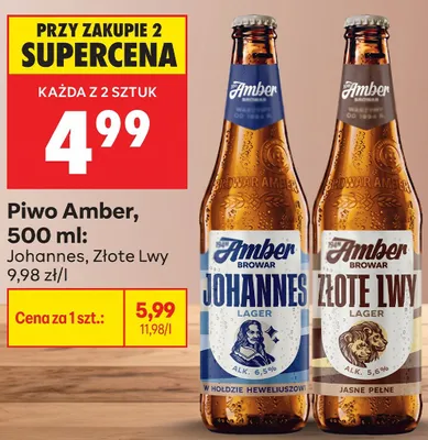 Piwo Amber Złote Lwy promocja w Biedronka