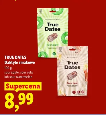 Daktyle smakowe True Dates sour watermelon promocja w Lidl