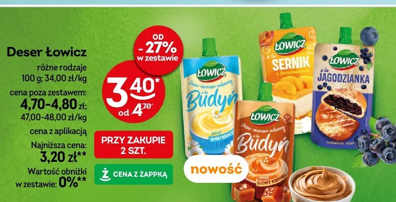Deser Łowicz Sernik z brzoskwiniami promocja w Żabka