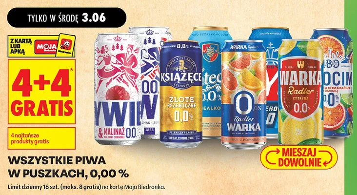 Piwo bezalkoholowe w puszkach promocja w Biedronka