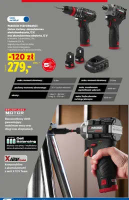 Zestaw startowy akumulatorowa wiertarkowkrętarka 12V oraz akumulatorowa zakrętarka 12V Parkside Performance promocja w Lidl