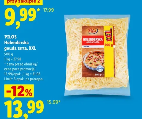 Ser holenderska gouda tarty XXL Pilos promocja w Lidl