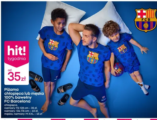 Piżama chłopięca 100% bawełny FC Barcelona promocja w Pepco