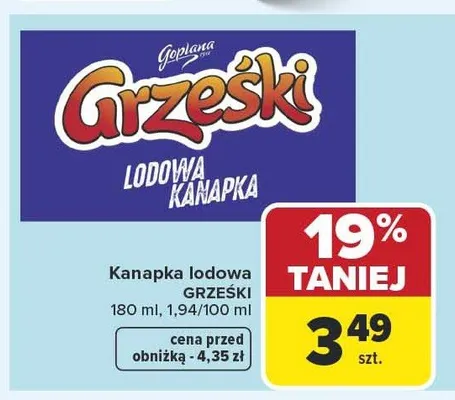 Kanapka lodowa Goplana Grześki promocja w Carrefour Market