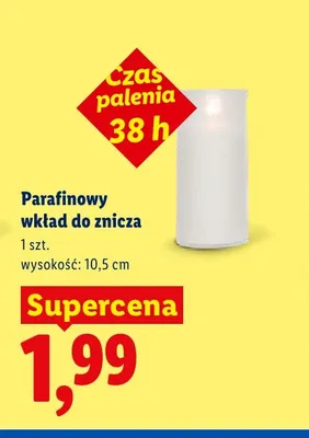 Parafinowy wkład do znicza 10,5 cm 38h promocja w Lidl