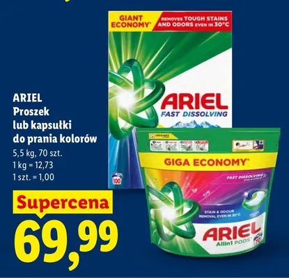 Proszek lub kapsułki do prania kolorów promocja w Lidl