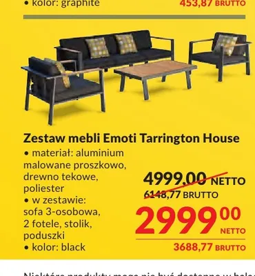 Zestaw mebli Emoti Tarrington House promocja w Makro
