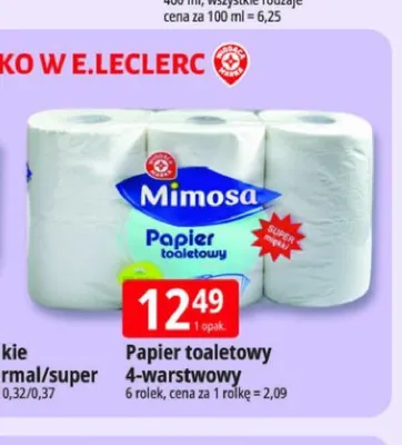 Papier toaletowy 4-warstwowy Mimosa promocja w Leclerc
