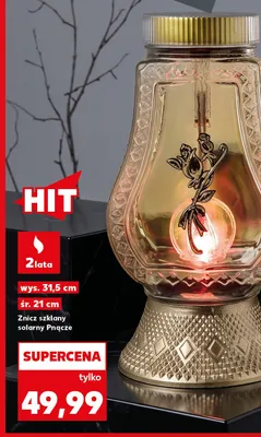 Znicz szklany solarny Pnącze promocja w Kaufland