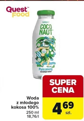 Woda z młodego kokosa 100% promocja w Carrefour