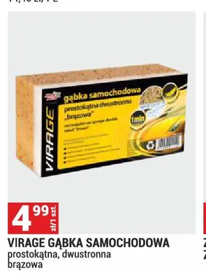 Gąbka samochodowa prostokątna dwustronna brązowa Virage promocja w Merkury Market