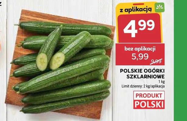 Ogórki szklarniowe polskie promocja w Stokrotka
