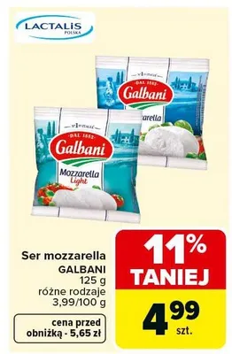 Ser mozzarella różne rodzaje promocja w Carrefour