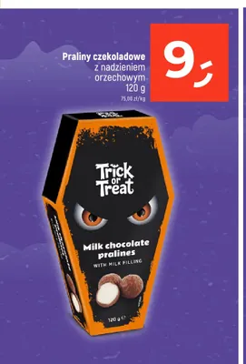 Praliny czekoladowe z nadzieniem orzechowym Trick or Treat promocja w Dealz