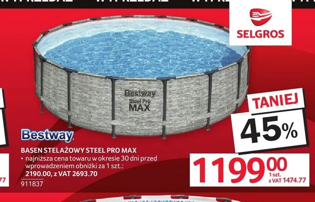 Basen stelażowy Steel Pro Max Bestway promocja w Selgros