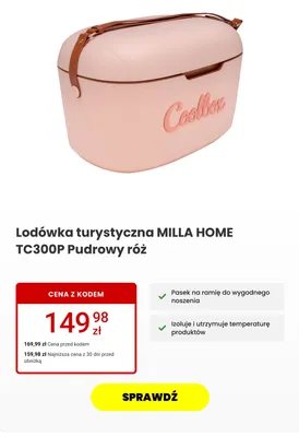 Lodówka turystyczna Milla Home Pudrowy róż promocja w Media Expert