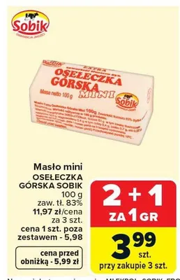 Masło mini Ośeleczka Górska promocja w Carrefour Market