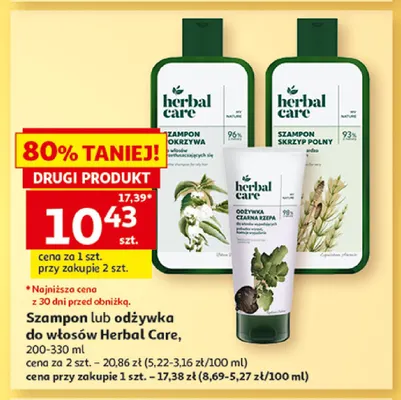 Szampon do włosów Herbal Care skrzyp polny promocja w Auchan