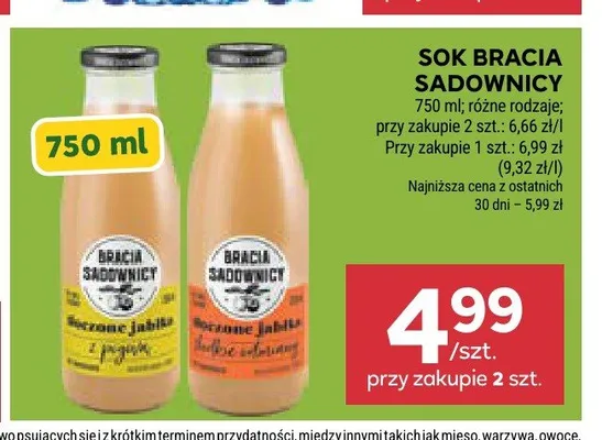 Sok Bracia Sadownicy promocja w Stokrotka